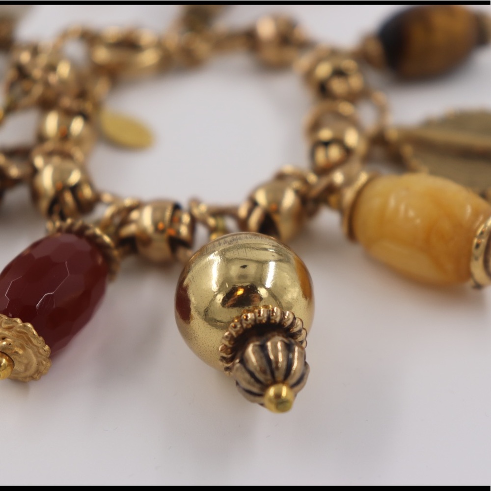 Gold Italian Charm Bracelet and Earrings Set